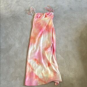 Tie-Dye Maxi Dress with Spaghetti Straps